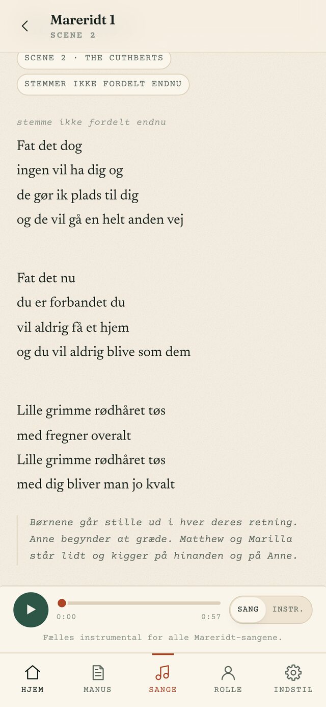 Sang med tekst på skærmen